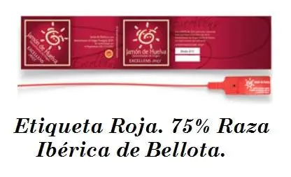 etiqueta roja 75% raza iberica de bellota